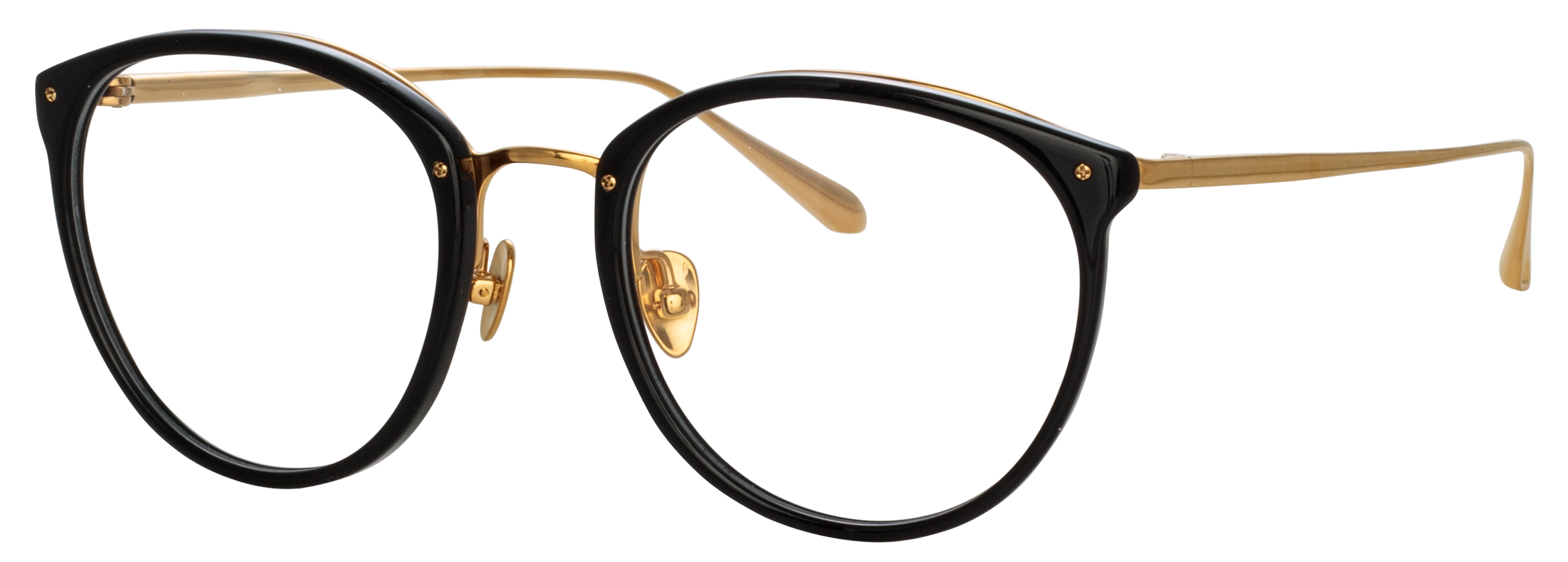Color_LFLC251C85OPT - Calthorpe Oval Optical Frame in Black / Yellow Gold