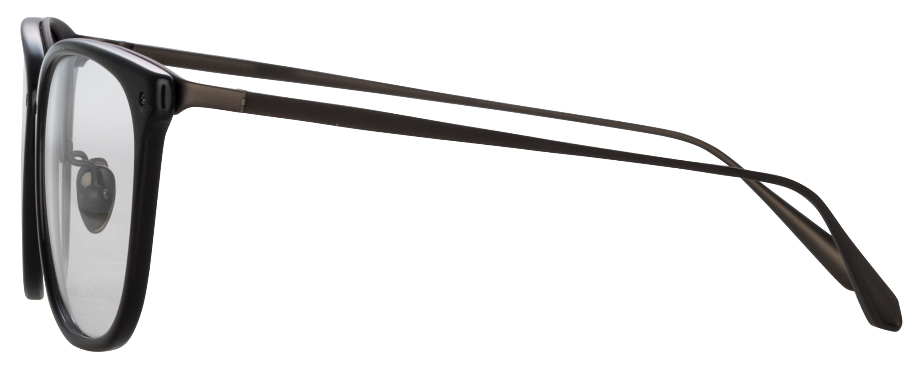 Color_LFL1457C5OPT - Cassin D-Frame Eyeglasses in Black / Matt Nickel and Clear