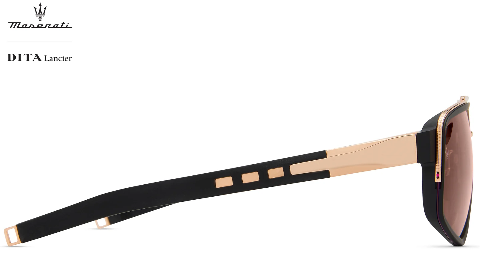 Color_DLS333-A-01 - Rose Gold - Matte Black / Land Lens - Brown Polarized