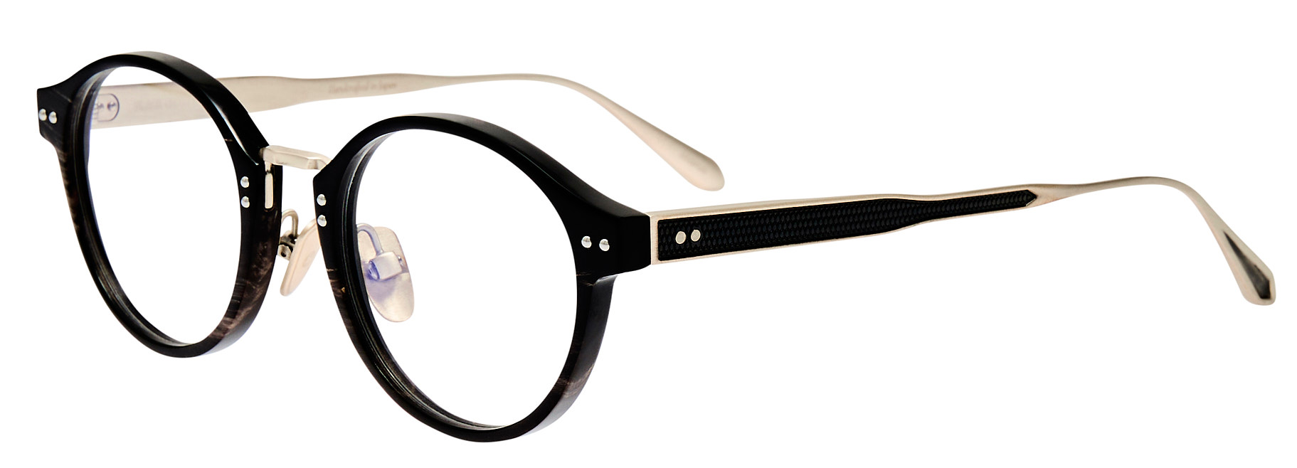Color_SH005-01 - Marco Oval Optical Frame in Buffalo Horn and 925 Sterling Silver
