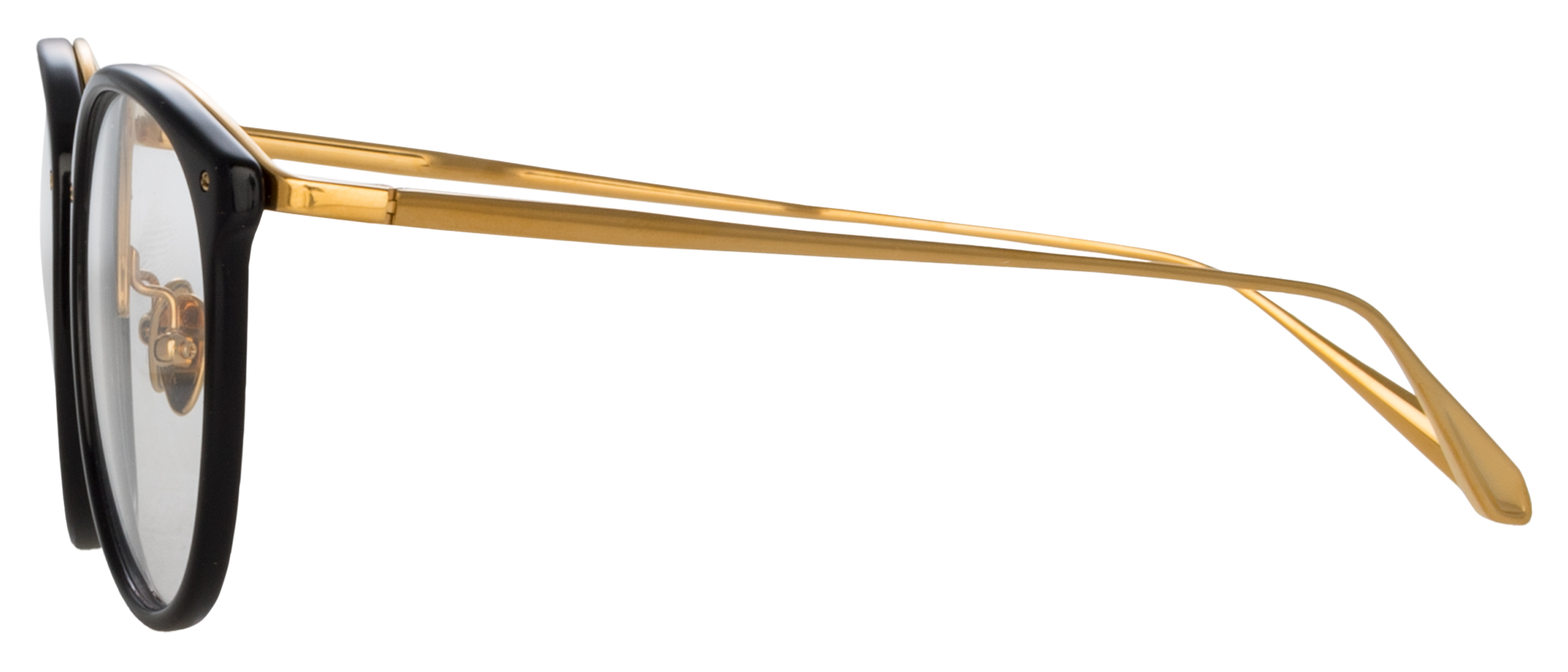 Color_LFLC251C85OPT - Calthorpe Oval Optical Frame in Black / Yellow Gold