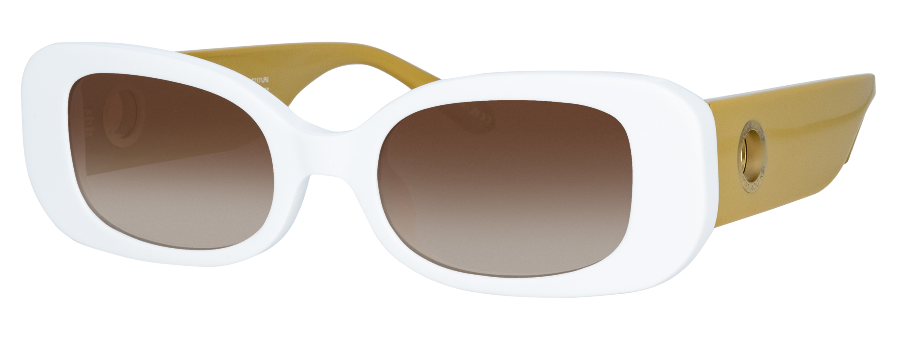 Color_LFL1117C6SUN - Lola Rectangular Sunglasses in White and Mocha Gradient