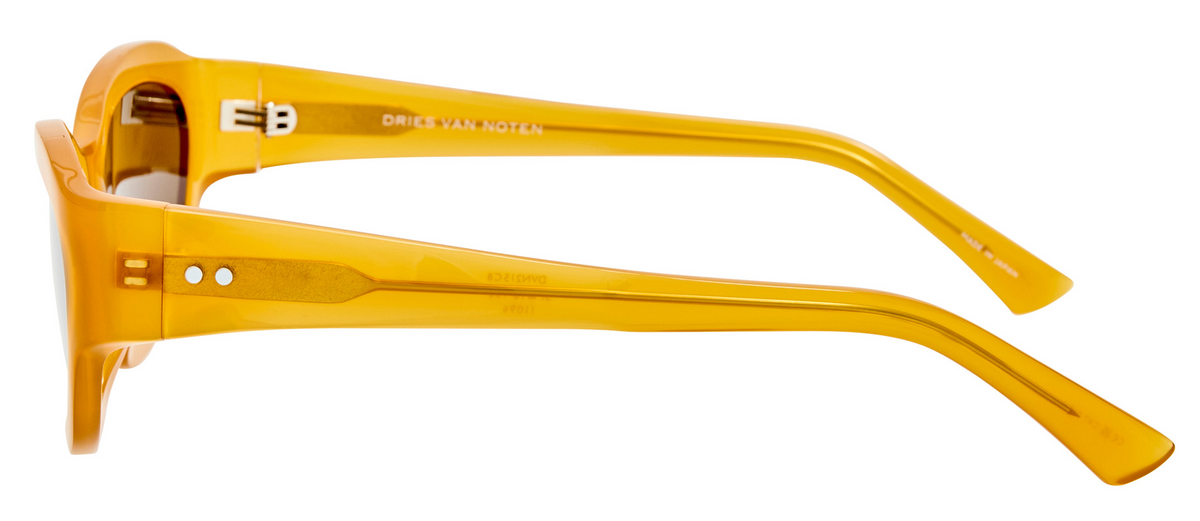 Color_DVN215C8SUN - Dries Van Noten 215 Wrap Sunglasses in Honey and Brown