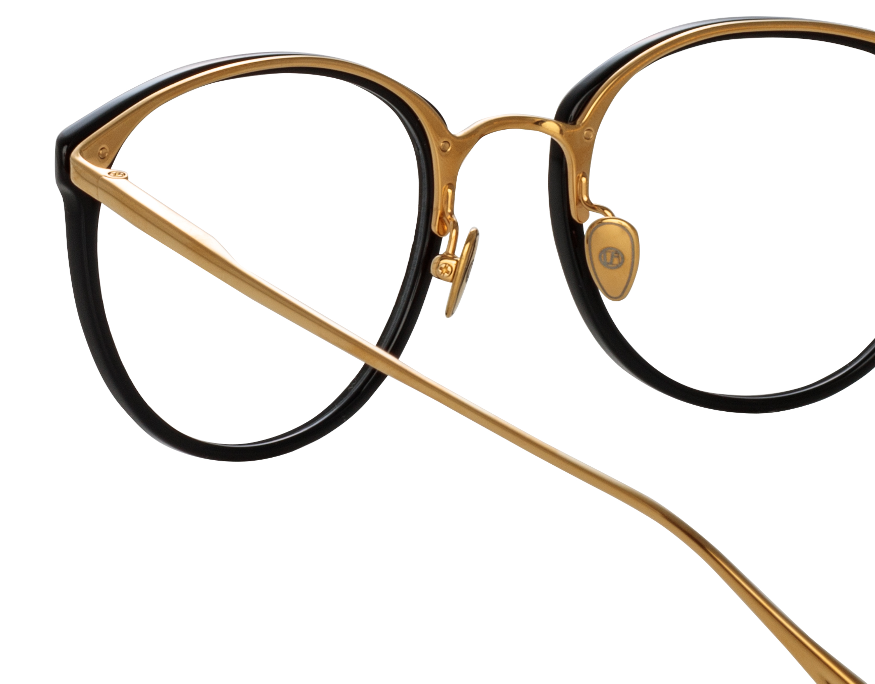Color_LFLC251C85OPT - Calthorpe Oval Optical Frame in Black / Yellow Gold