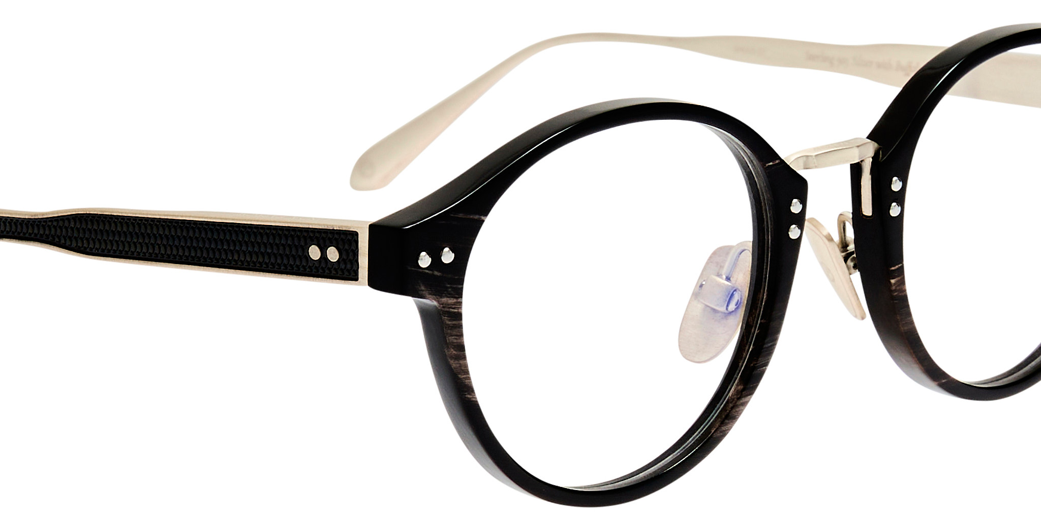 Color_SH005-01 - Marco Oval Optical Frame in Buffalo Horn and 925 Sterling Silver
