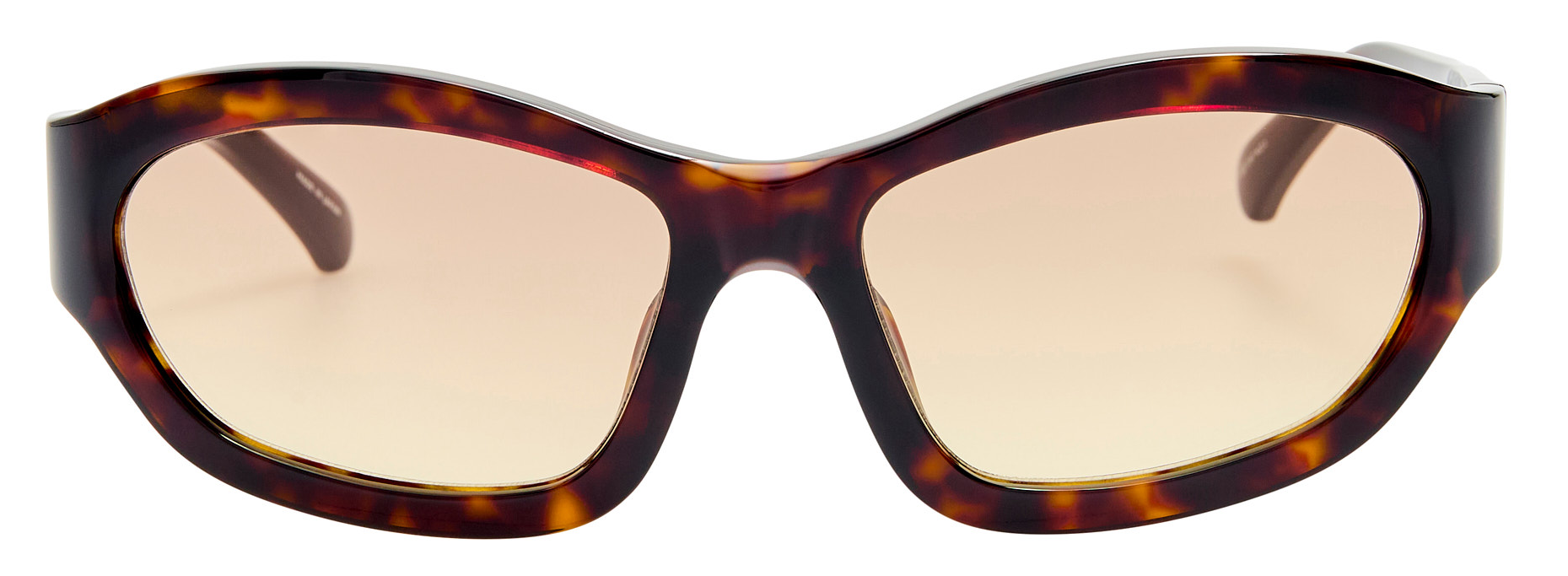 Color_DVN215C6SUN - Dries Van Noten 215 Wrap Sunglasses in Tortoise Shell and Brown Yellow Gradient