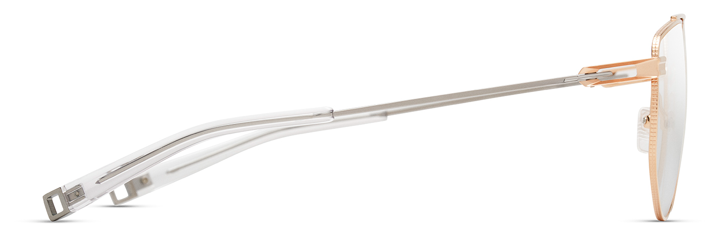 Color_DLX145-A-04 - Rose Gold - Shiny Silver - Crystal Clear - Clear Blue Light Filter - Clear