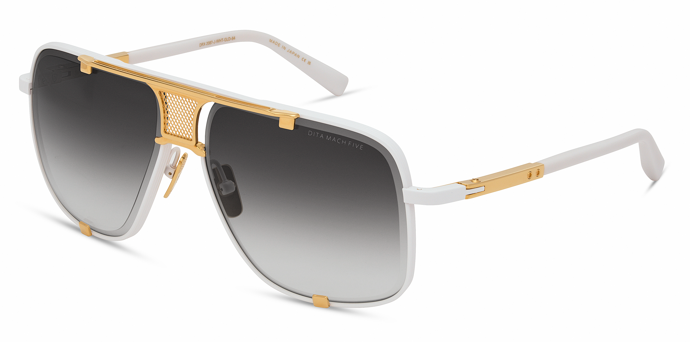 Color_DRX-2087-J-WHT-GLD-64 - Matte White Yellow Gold / Grey To Clear Gradient