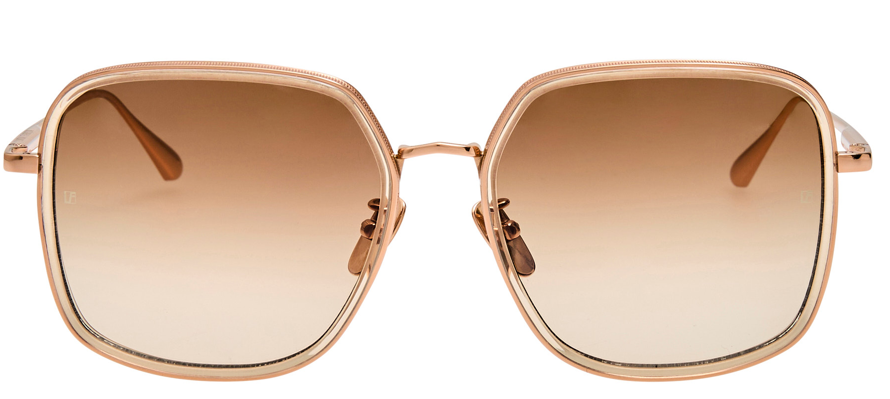 Color_LFL1581C5SUN - Alicia Square Sunglasses in Rosa Gold and Mocha Grad