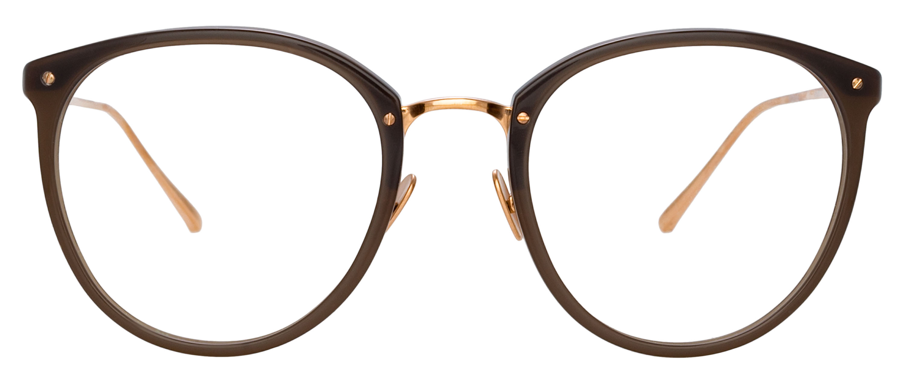 Color_LFLC251C87OPT - Calthorpe Oval Optical Frame in Mocha - Rose Gold and Clear