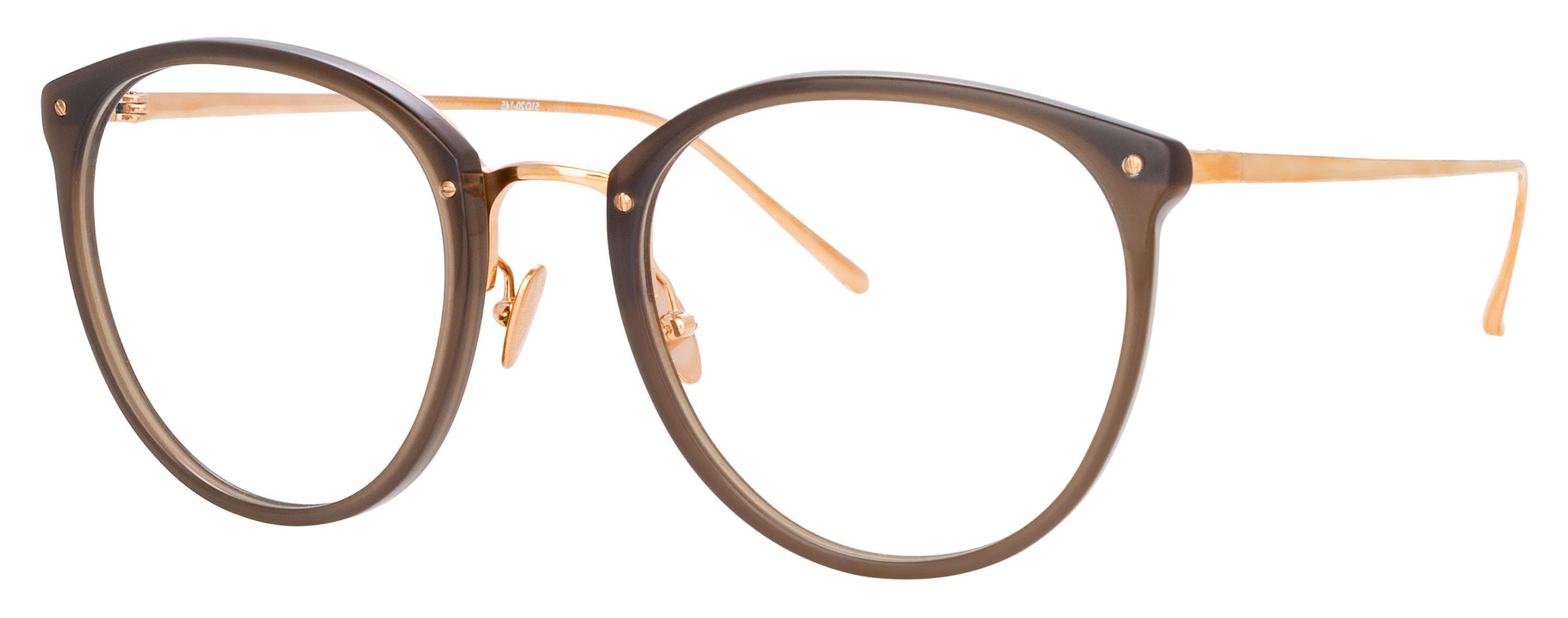 Color_LFLC251C87OPT - Calthorpe Oval Optical Frame in Mocha - Rose Gold and Clear