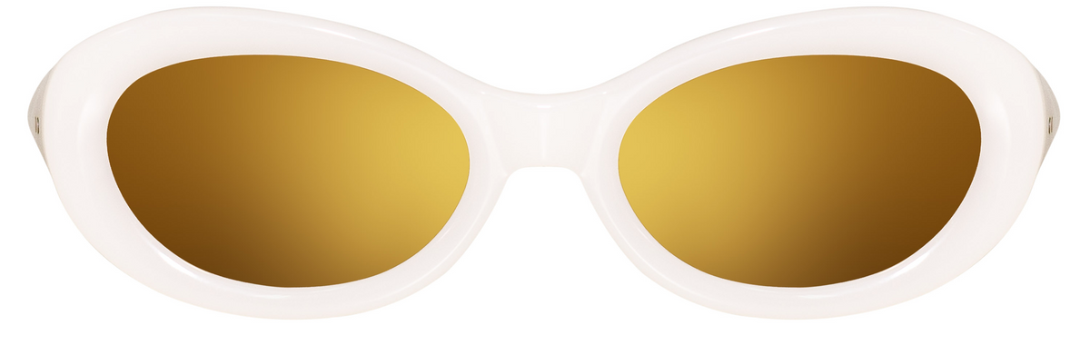 Color_DVN211C7SUN - Dries Van Noten 211 Oval Sunglasses in White and Brown Mirror