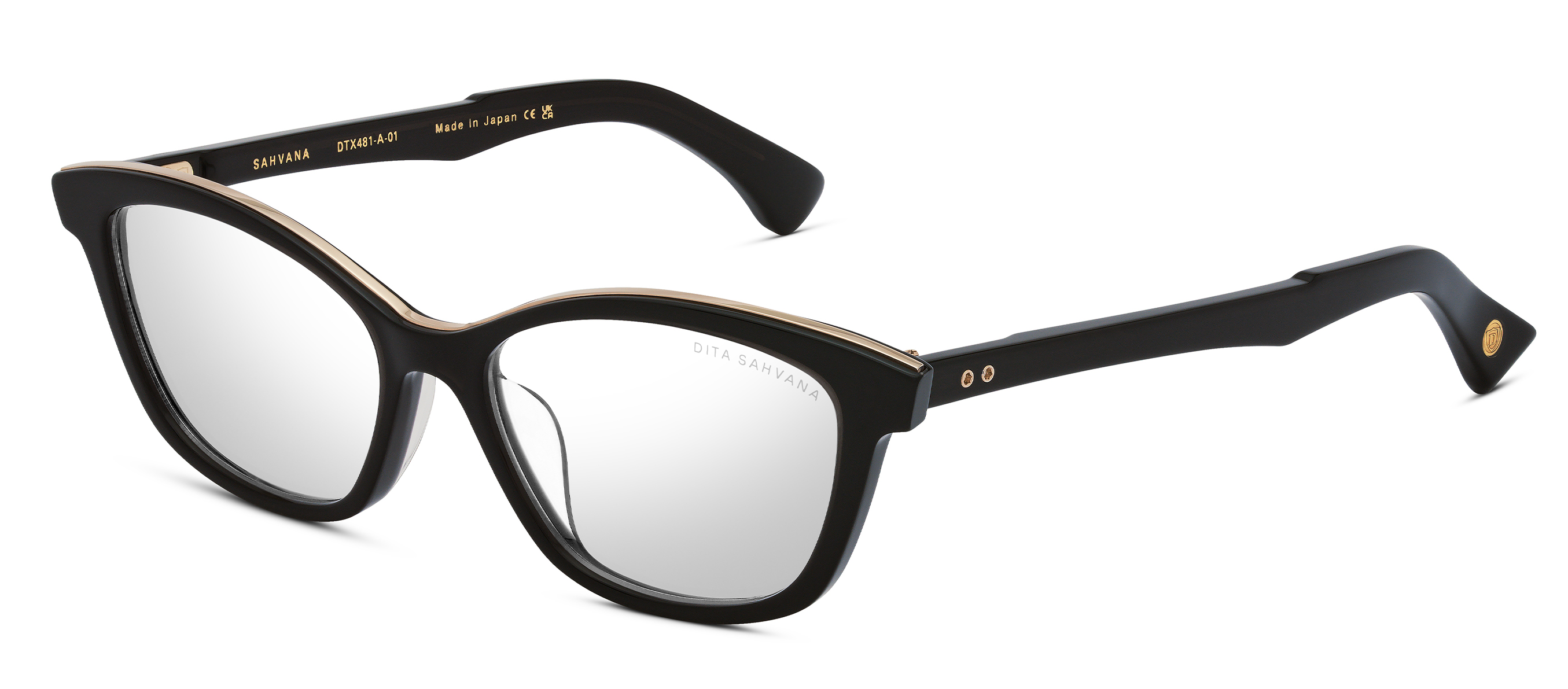 Color_DTX481-A-01 - Black Glass - White Gold / Clear