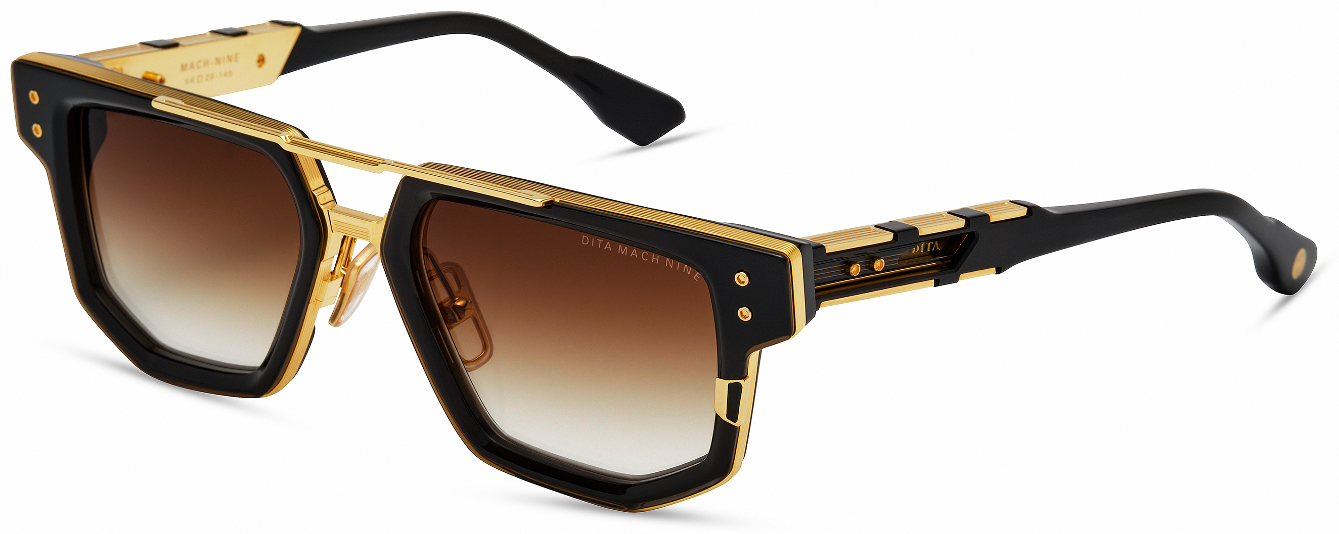 Color_DTS478-A-01 - Black Glass - Yellow Gold / Brown To Clear Gradient