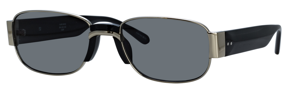Color_DVN196C1SUN - Dries Van Noten 196 Rectangular Sunglasses in Nickel / Black and Grey