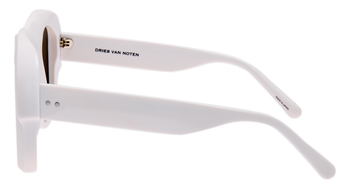 Color_DVN217C2SUN - Dries Van Noten 217 Oversized Sunglasses in White and Brown