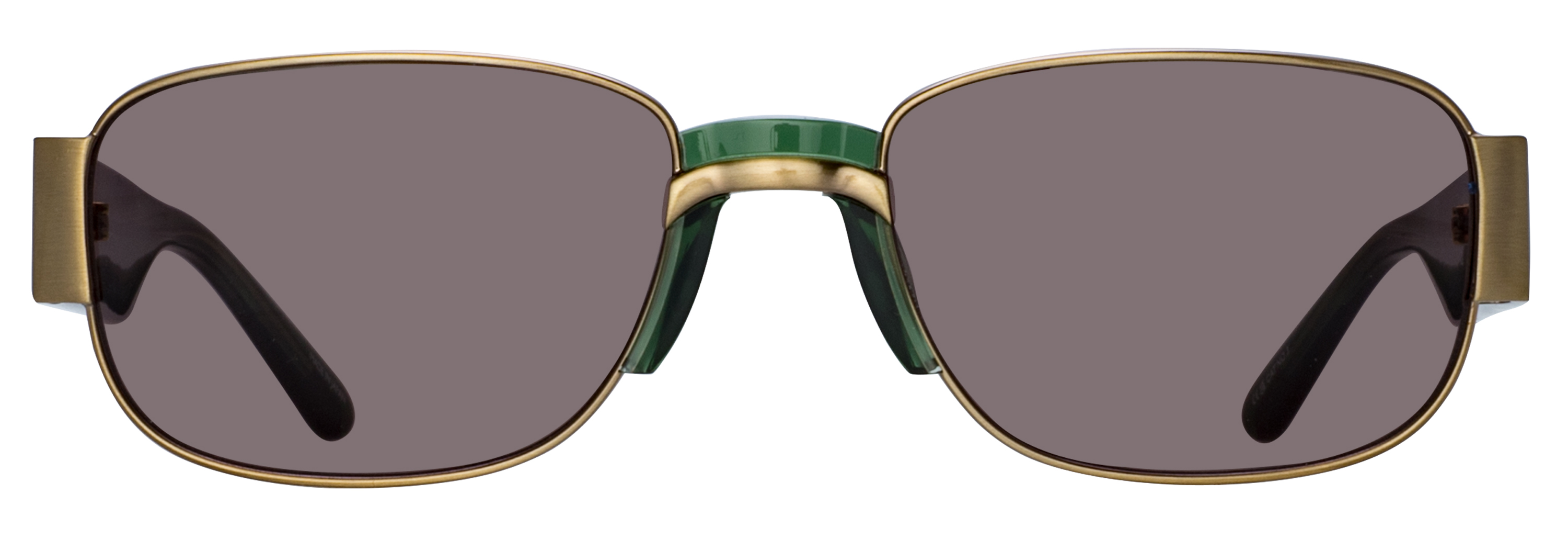 Color_DVN196C4SUN - Dries Van Noten 196 Rectangular Sunglasses in Antique Gold / Green and Grey