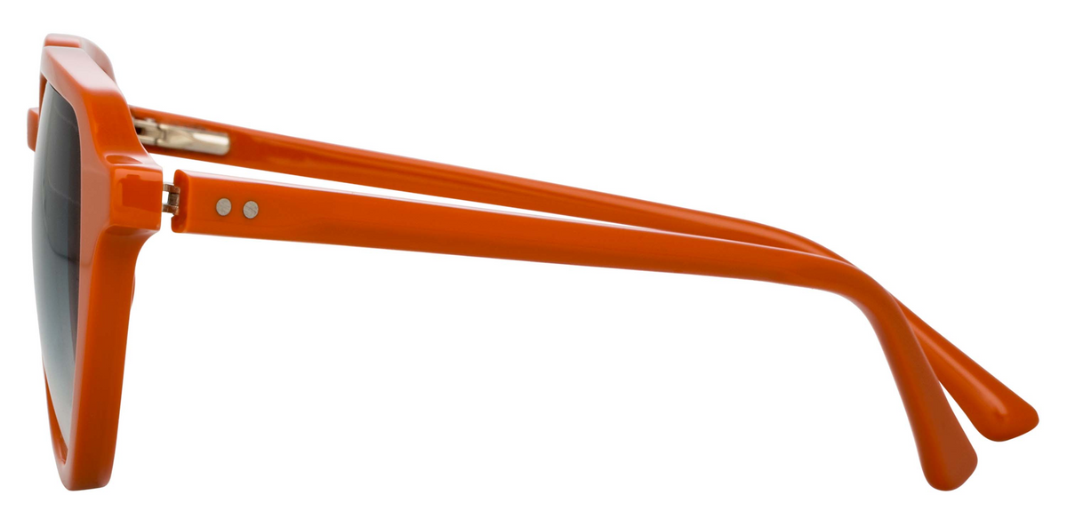 Color_DVN184C4SUN - Dries Van Noten 184 Oval Sunglasses in Orange and Sea Gradient