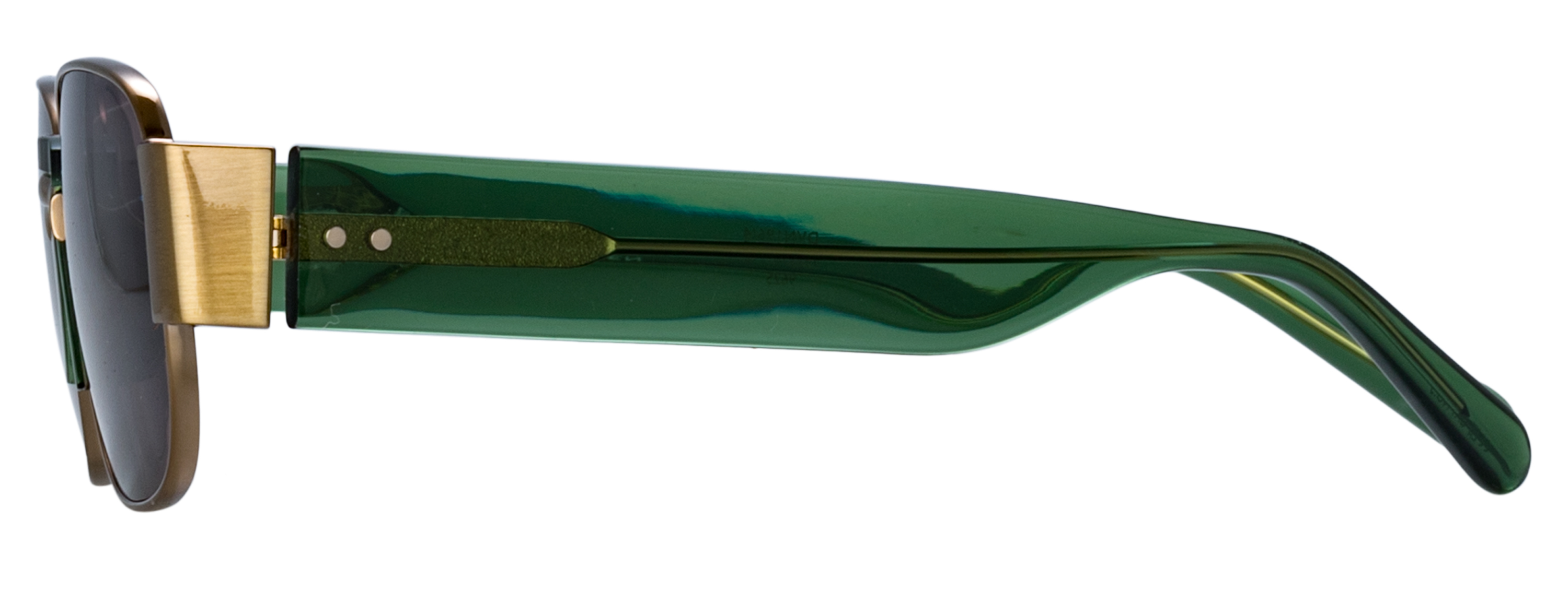 Color_DVN196C4SUN - Dries Van Noten 196 Rectangular Sunglasses in Antique Gold / Green and Grey