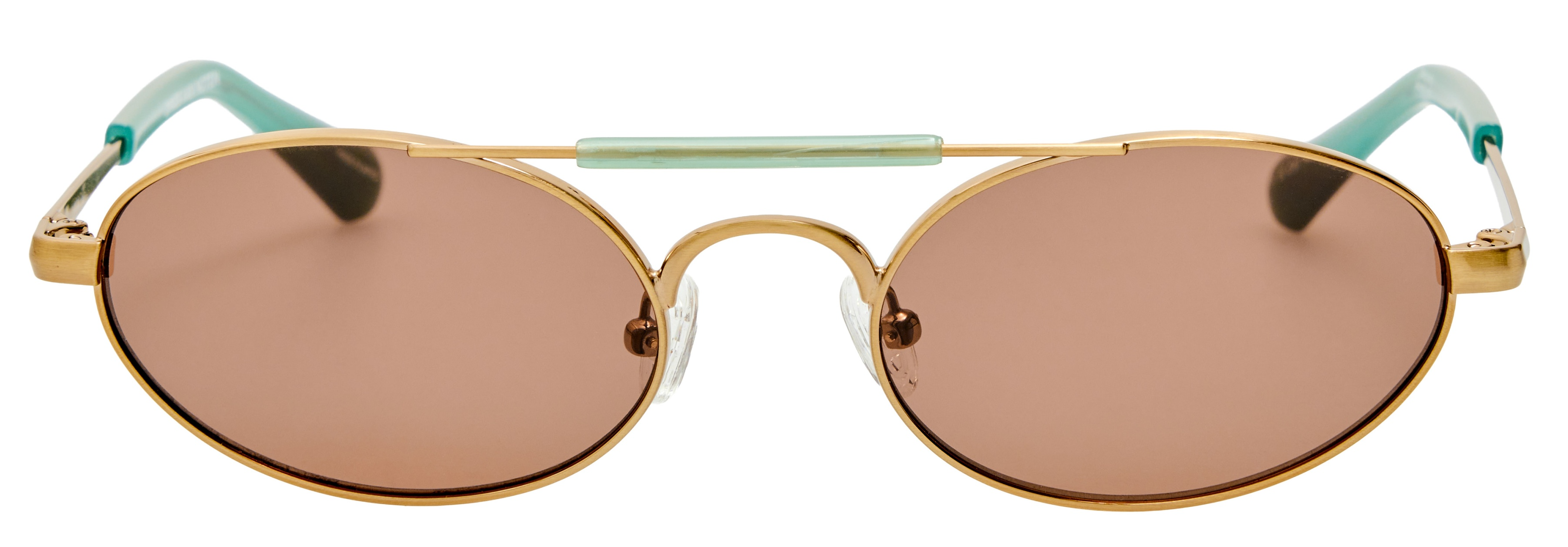 Color_DVN219C3SUN - Dries Van Noten 219 Oval Sunglasses in Antique Gold / Blue and Grey