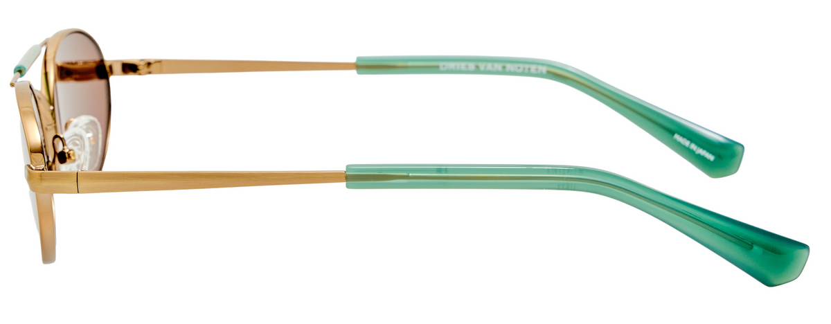 Color_DVN219C3SUN - Dries Van Noten 219 Oval Sunglasses in Antique Gold / Blue and Grey