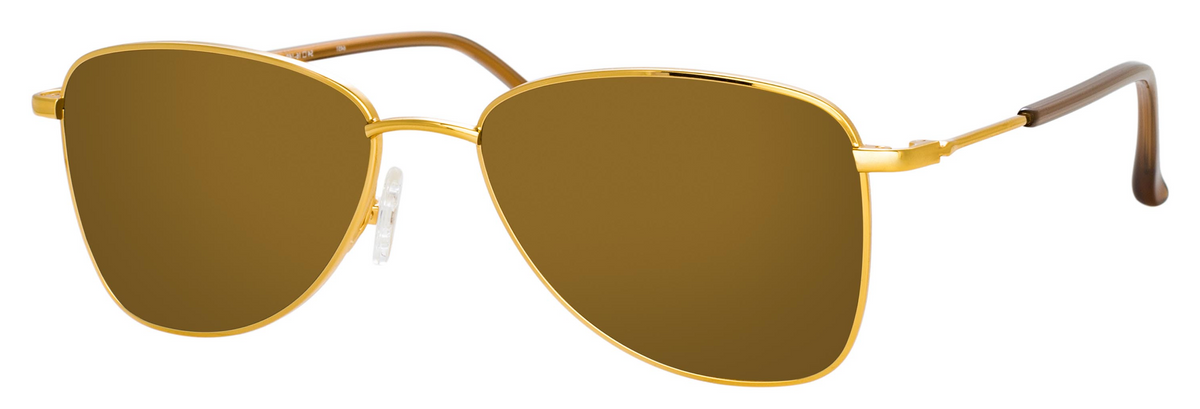 Color_DVN197C4SUN - Dries Van Noten 197 Aviator Sunglasses in Yellow Gold and Bronze Mirror
