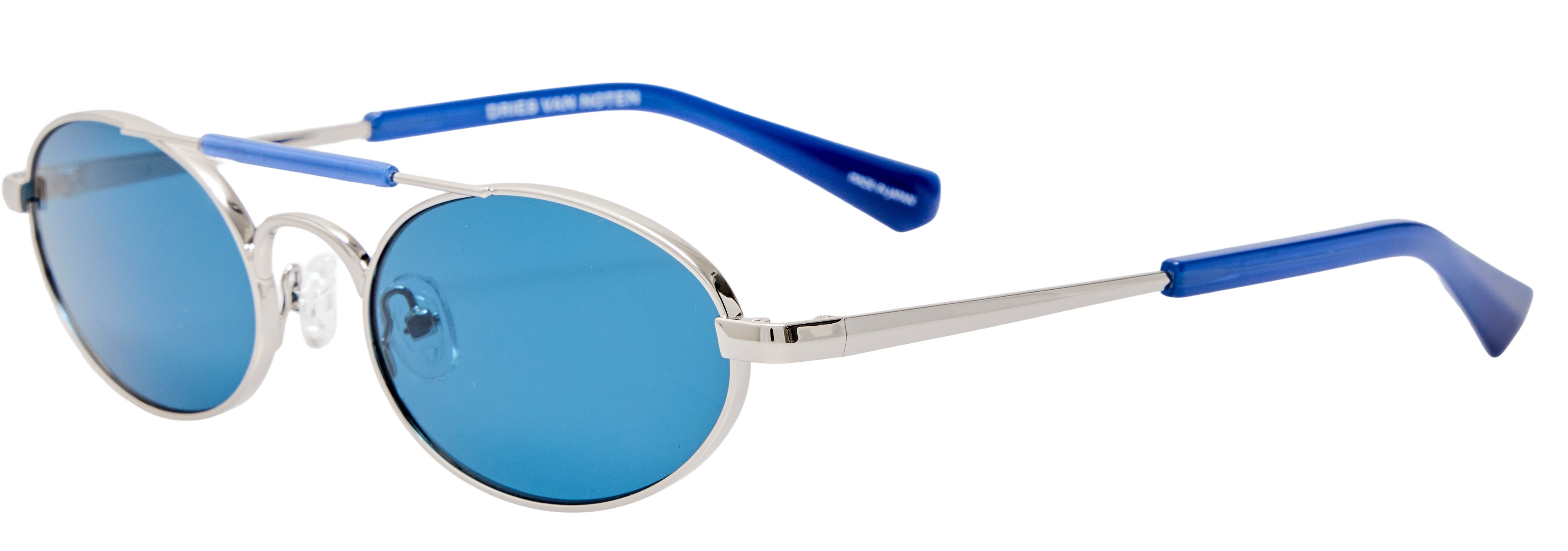 Color_DVN219C1SUN - Dries Van Noten 219 Oval Sunglasses in Silver and Navy