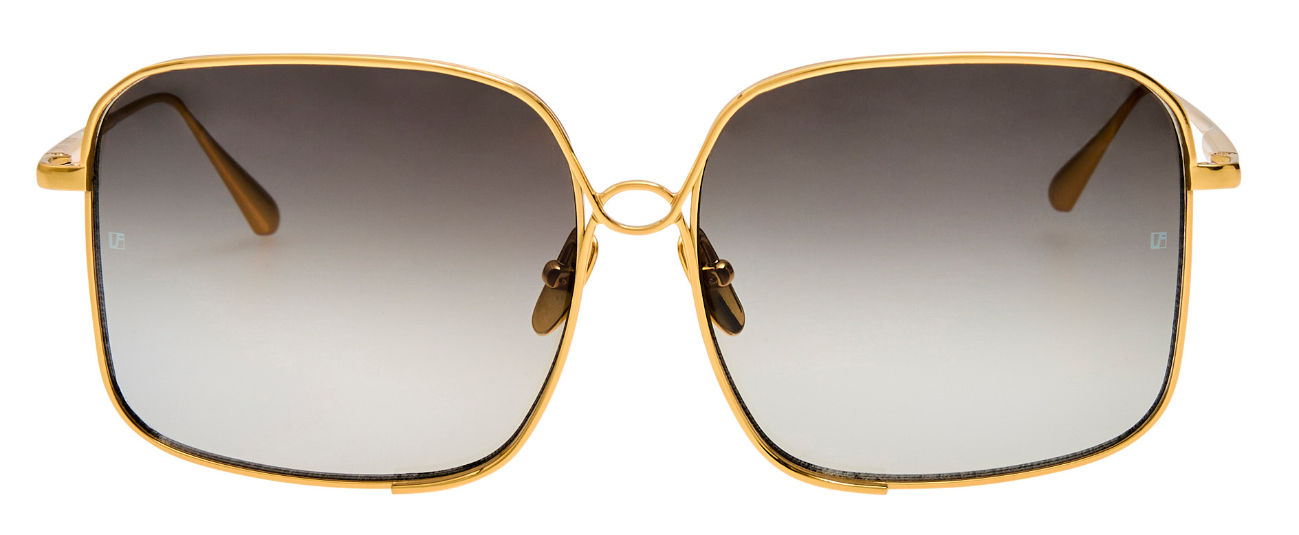 Color_LFL1597C1SUN - Genevieve Square Sunglasses in Yellow Gold and Grey Grad