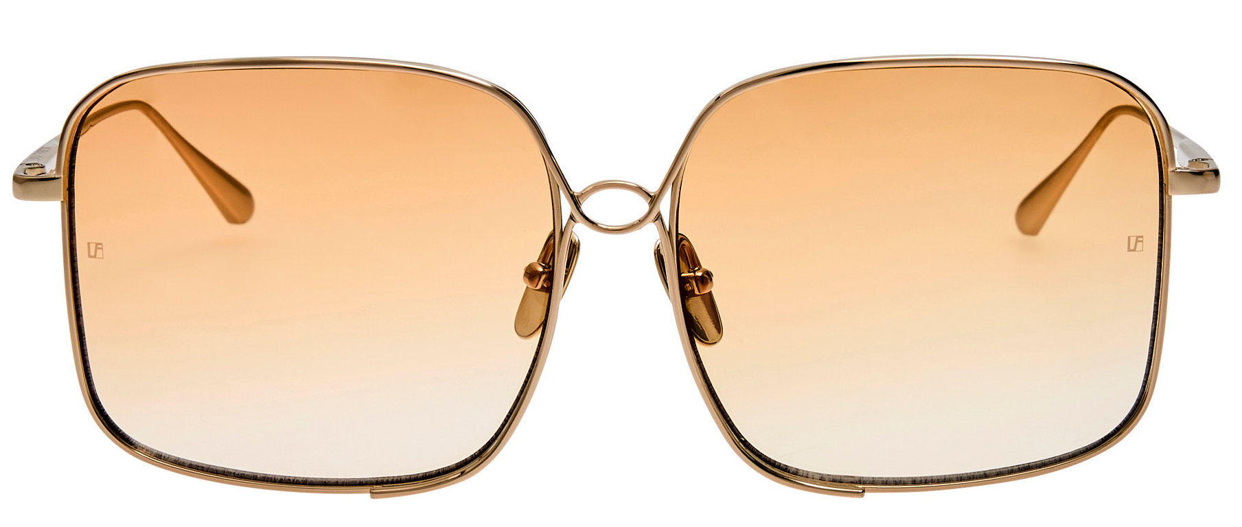 Color_LFL1597C3SUN - Genevieve Square Sunglasses in Light Gold and Camel Grad