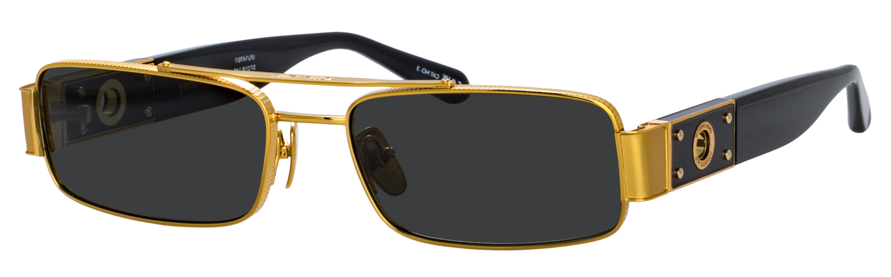 Color_LFL1470C1SUN - Joey Rectangular Sunglasses in Yellow Gold and Grey