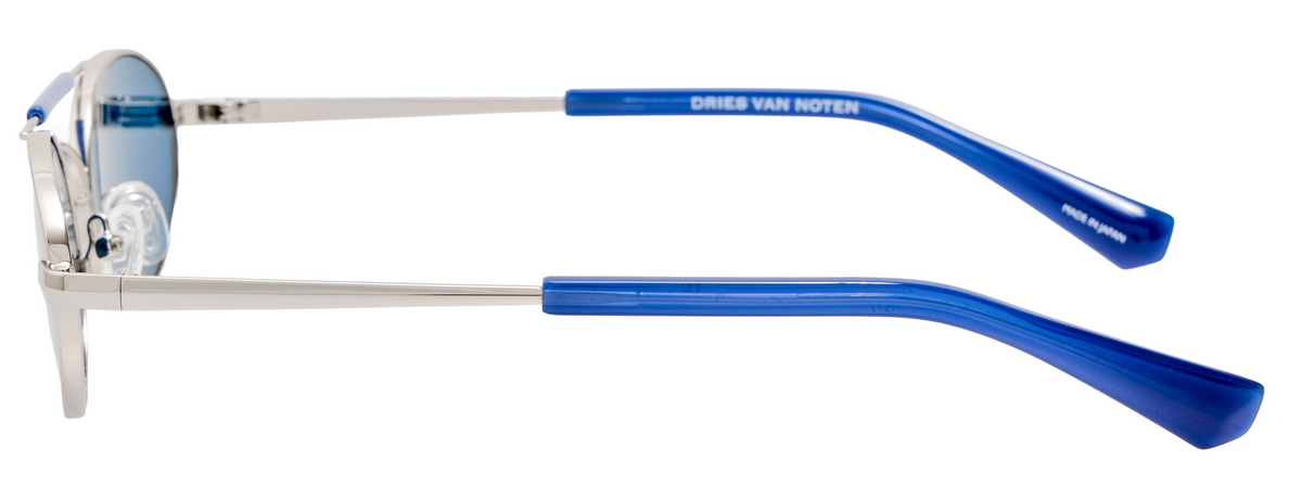Color_DVN219C1SUN - Dries Van Noten 219 Oval Sunglasses in Silver and Navy