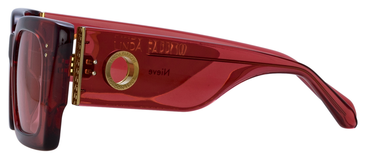 Color_LFL1297C15SUN - Nieve Rectangular Sunglasses in Red and Red