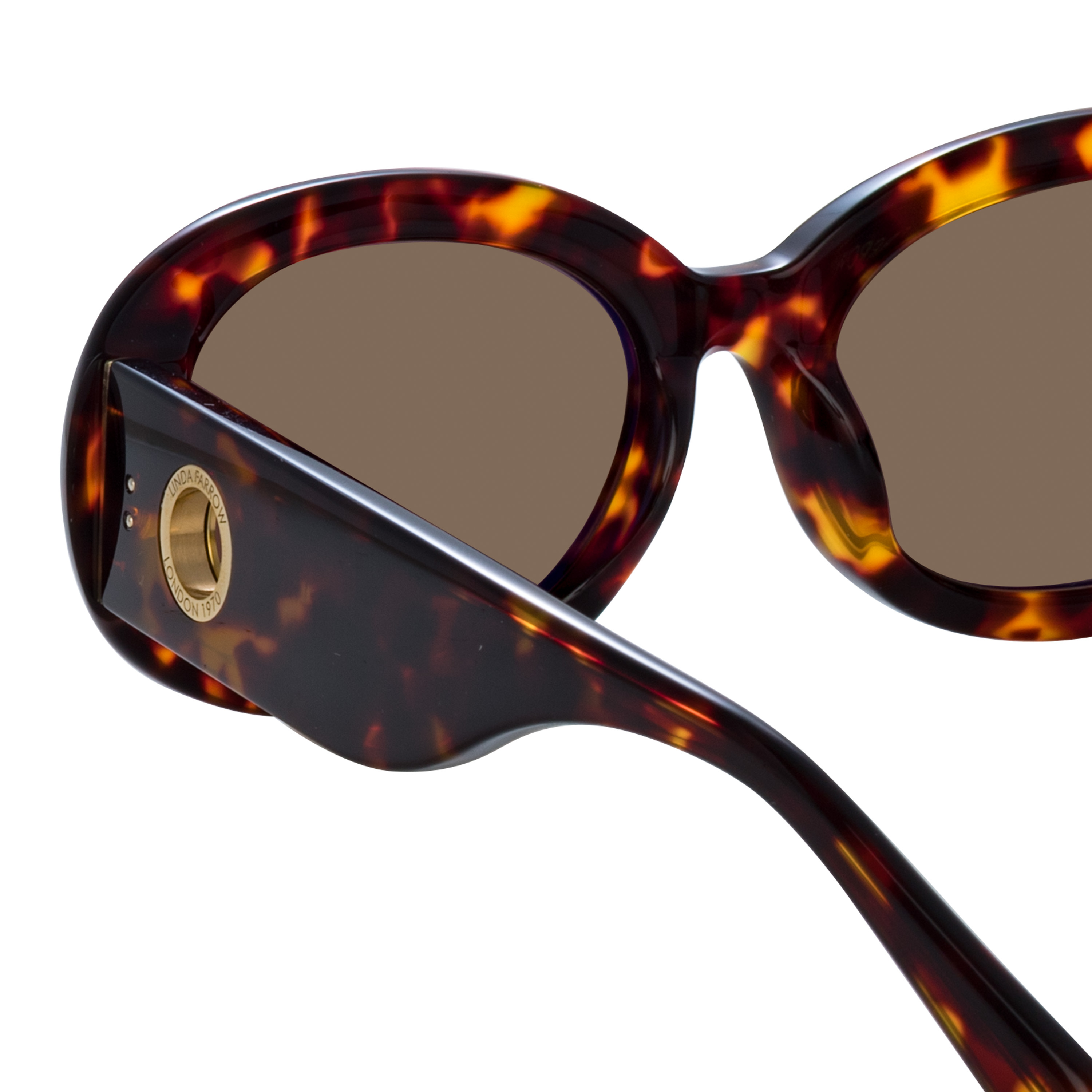 Color_LFL1462C2SUN - Lina Oval Frame Sunglasses in Tortoise Shell and Brown