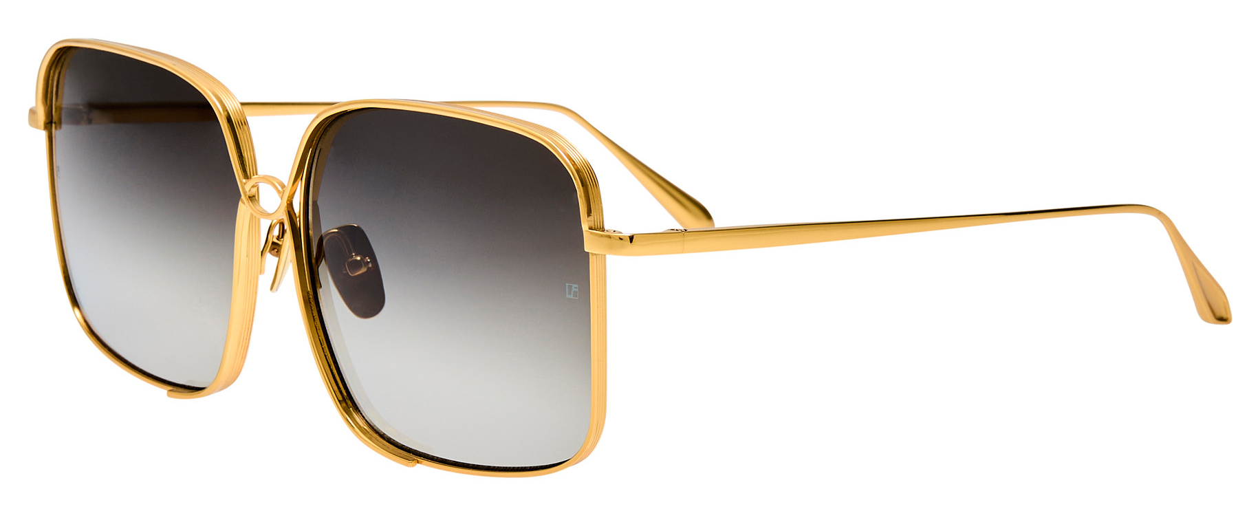 Color_LFL1597C1SUN - Genevieve Square Sunglasses in Yellow Gold and Grey Grad