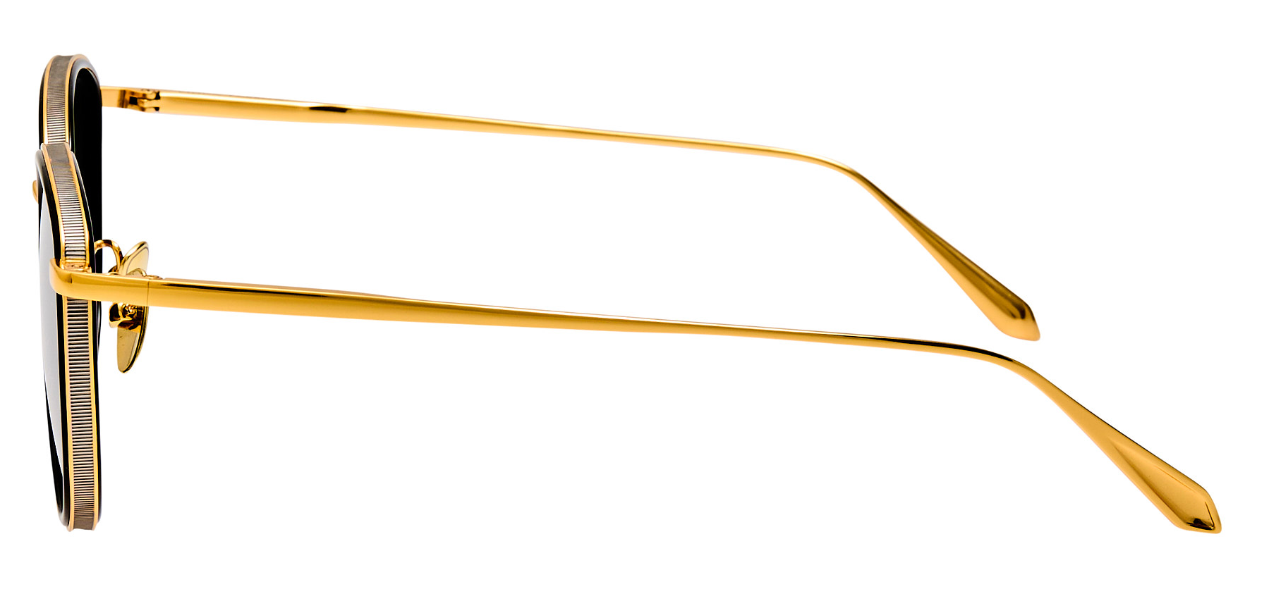 Color_LFL1580C4SUN - Dahlia Oval Sunglasses in Black / Yellow Gold and Grey Grad