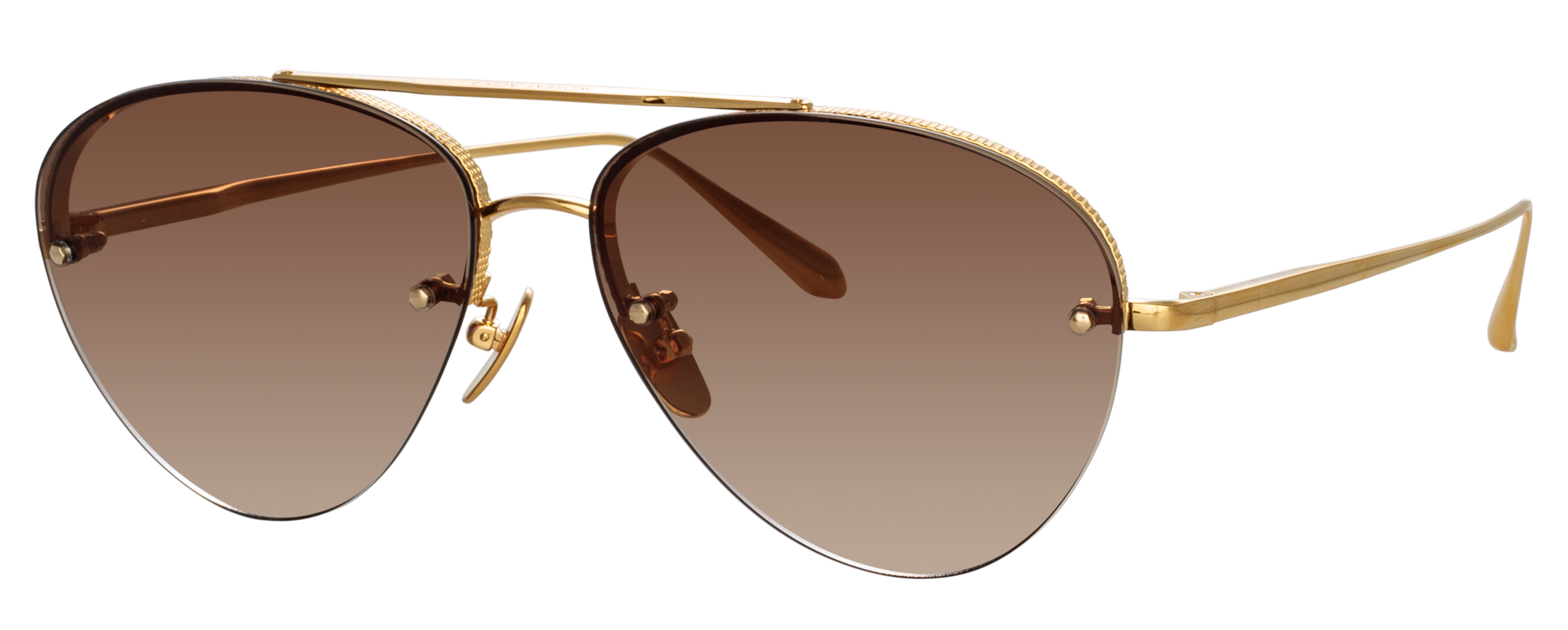 Color_LFL1444C1SUN - Edano Aviator Sunglasses in Yellow Gold and Mocha Grad