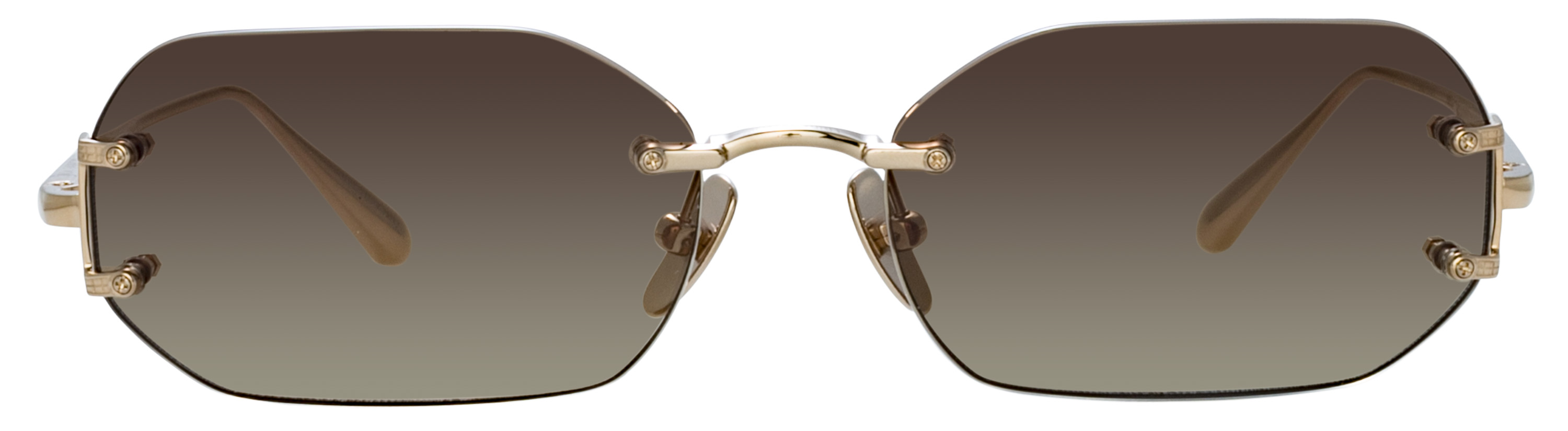 Color_LFL1477C3SUN - Magali Angular Sunglasses in Light Gold and Mocha