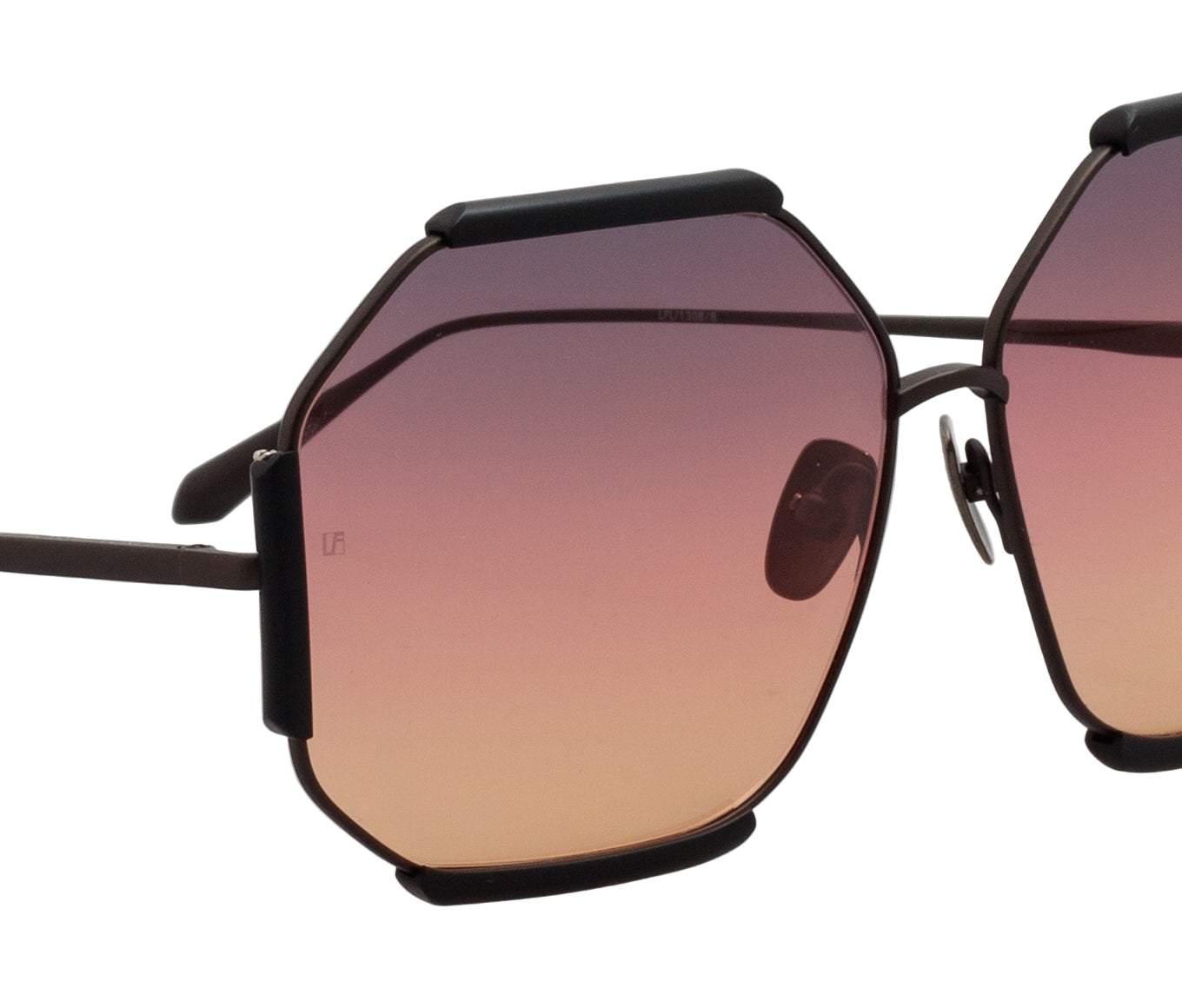 Color_LFL1308C8SUN - Margot Hexagon Sunglasses in Matt Nickel and Sunset