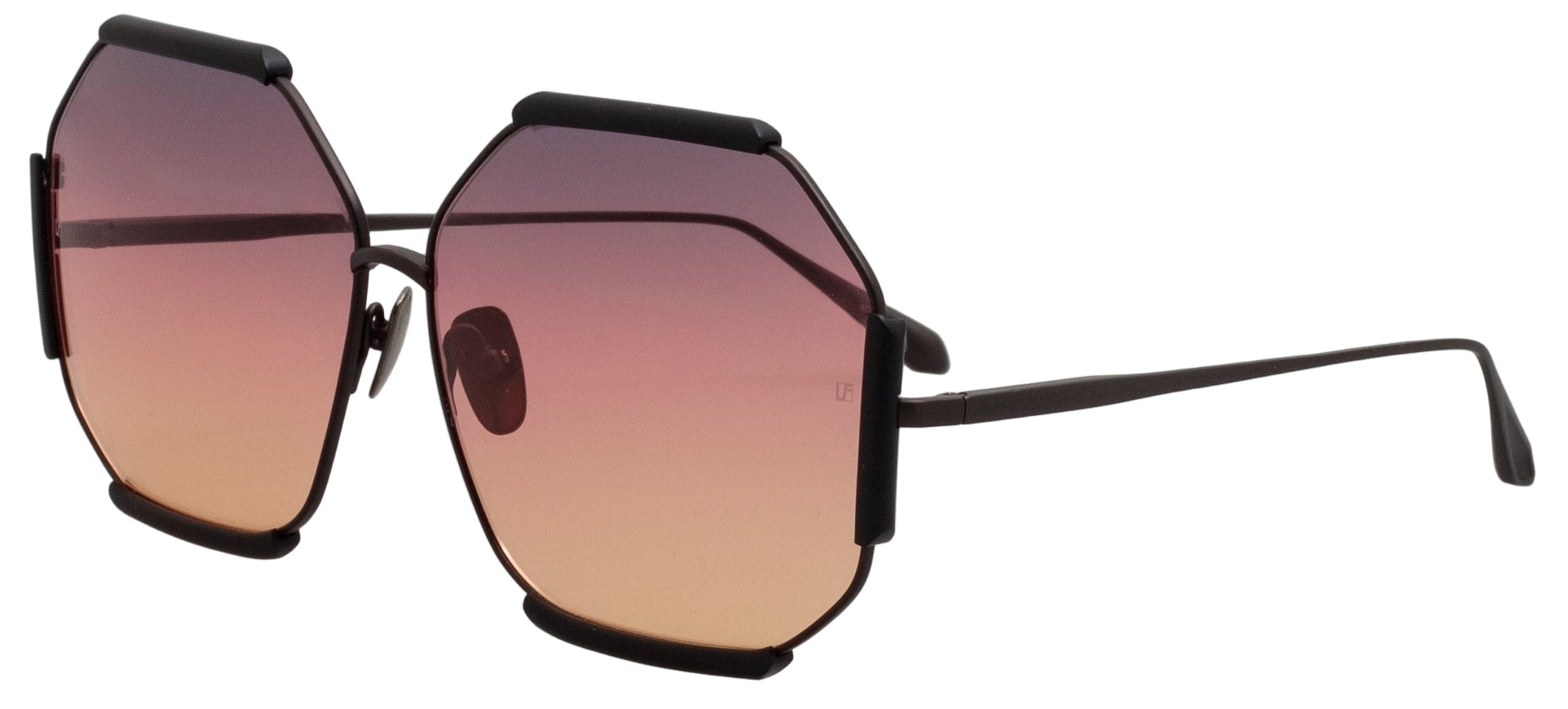 Color_LFL1308C8SUN - Margot Hexagon Sunglasses in Matt Nickel and Sunset