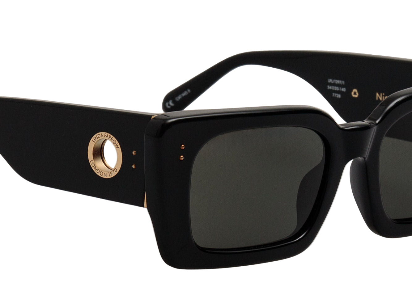 Color_LFL1297C1SUN - Nieve Rectangular Sunglasses in Black
