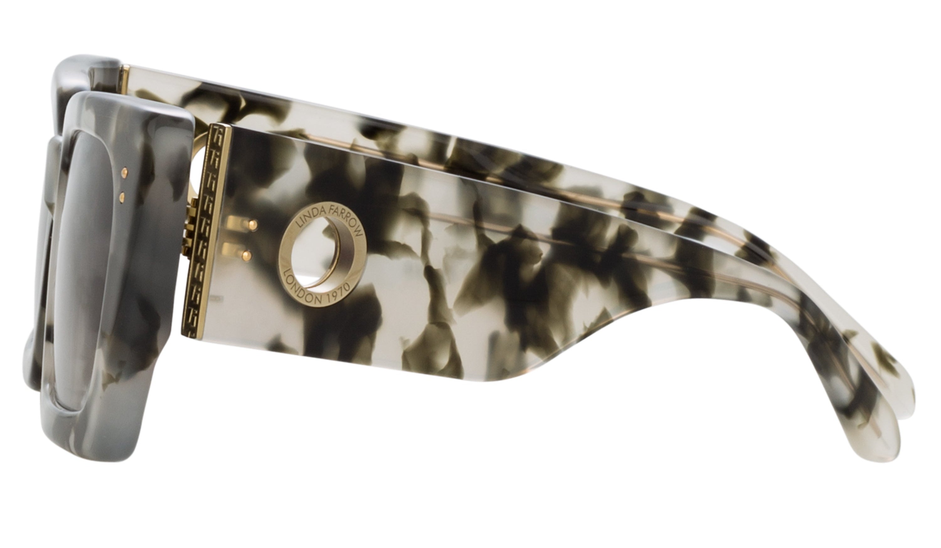 Color_LFL1297C3SUN - Nieve Rectangular Sunglasses in Black and Grey Tortoiseshell