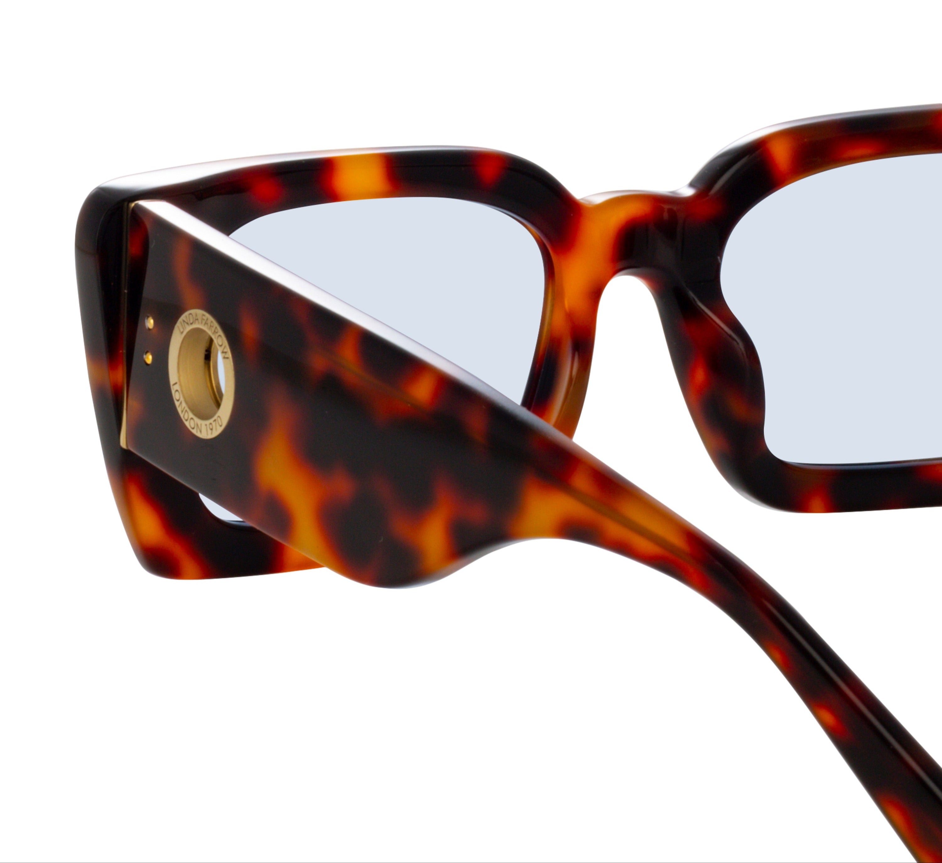 Color_LFL1297C6SUN - Nieve Rectangular Sunglasses in Tortoiseshell and Blue