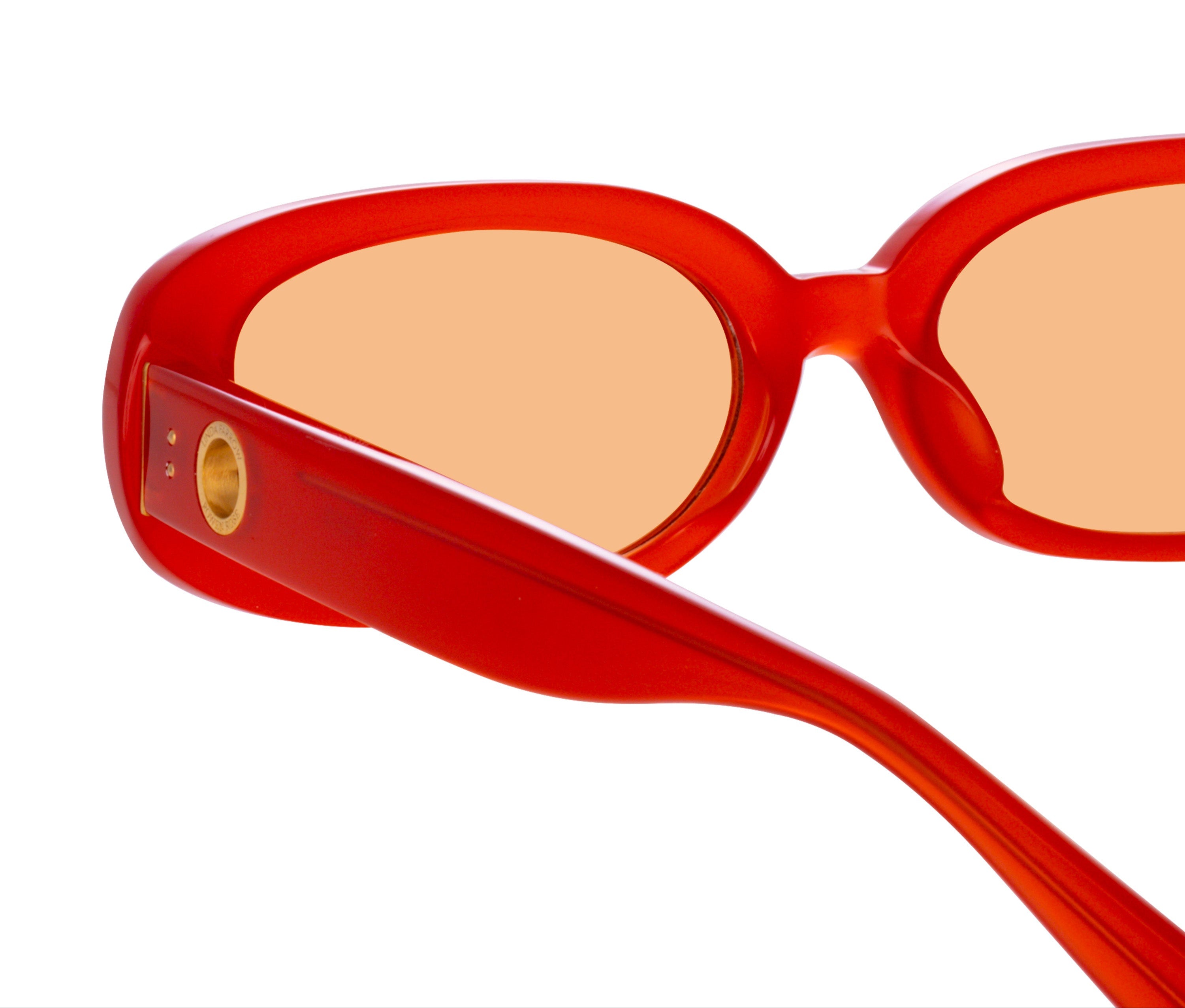 Color_FL1252C13SUN - Cara Oval Sunglasses in Red