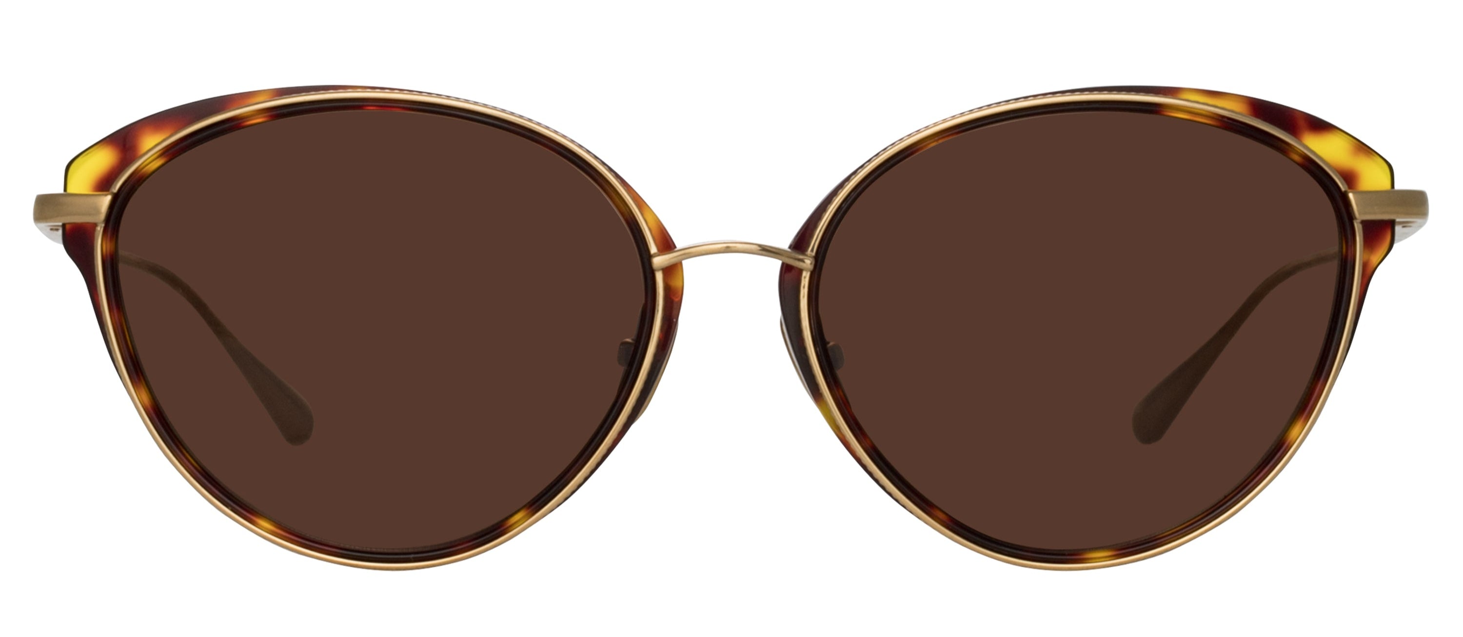 Color_LFL1445C2SUN - Song Cat Eye Sunglasses in Light Gold and Tortoiseshell