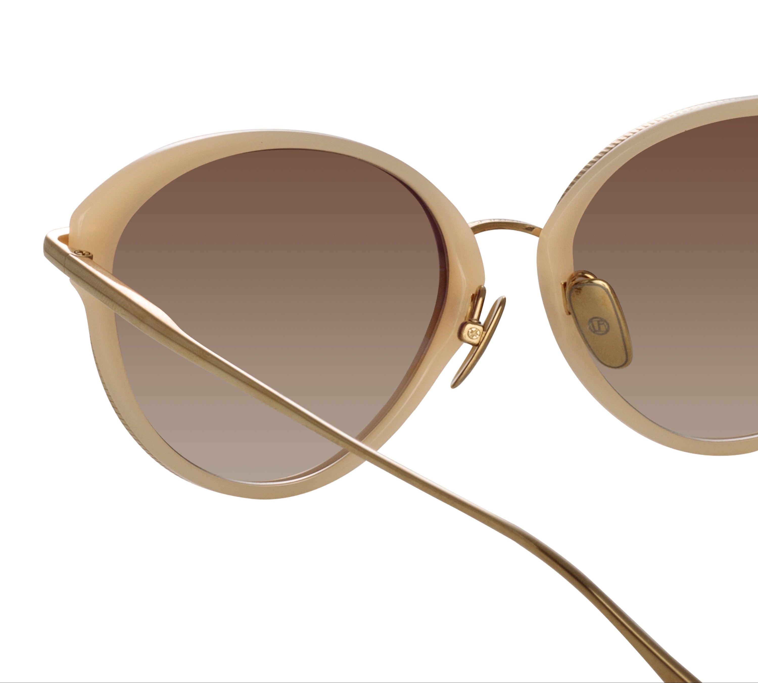 Color_LFL1445C3SUN - Song Cat Eye Sunglasses in Light Gold and Peach