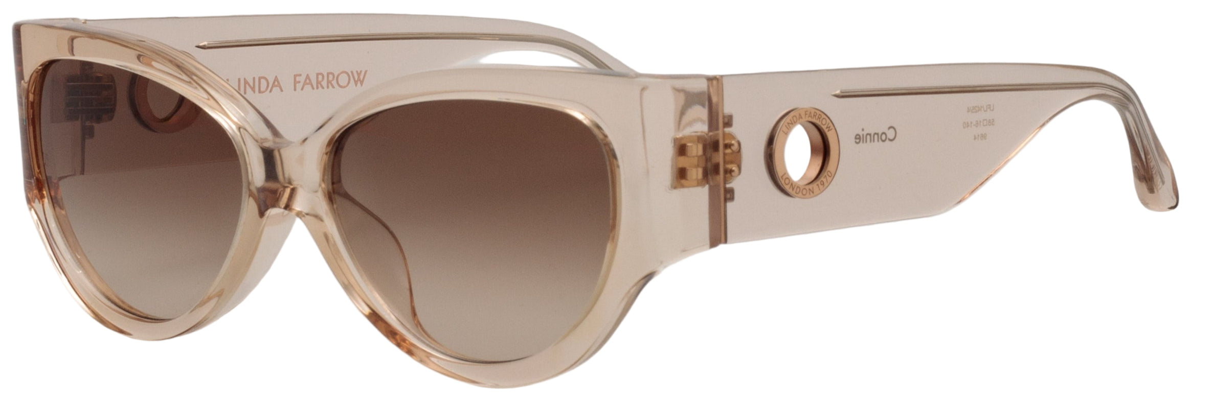 Color_LFL1425C4SUN - Connie Cat Eye Sunglasses in Rose Gold - Brown