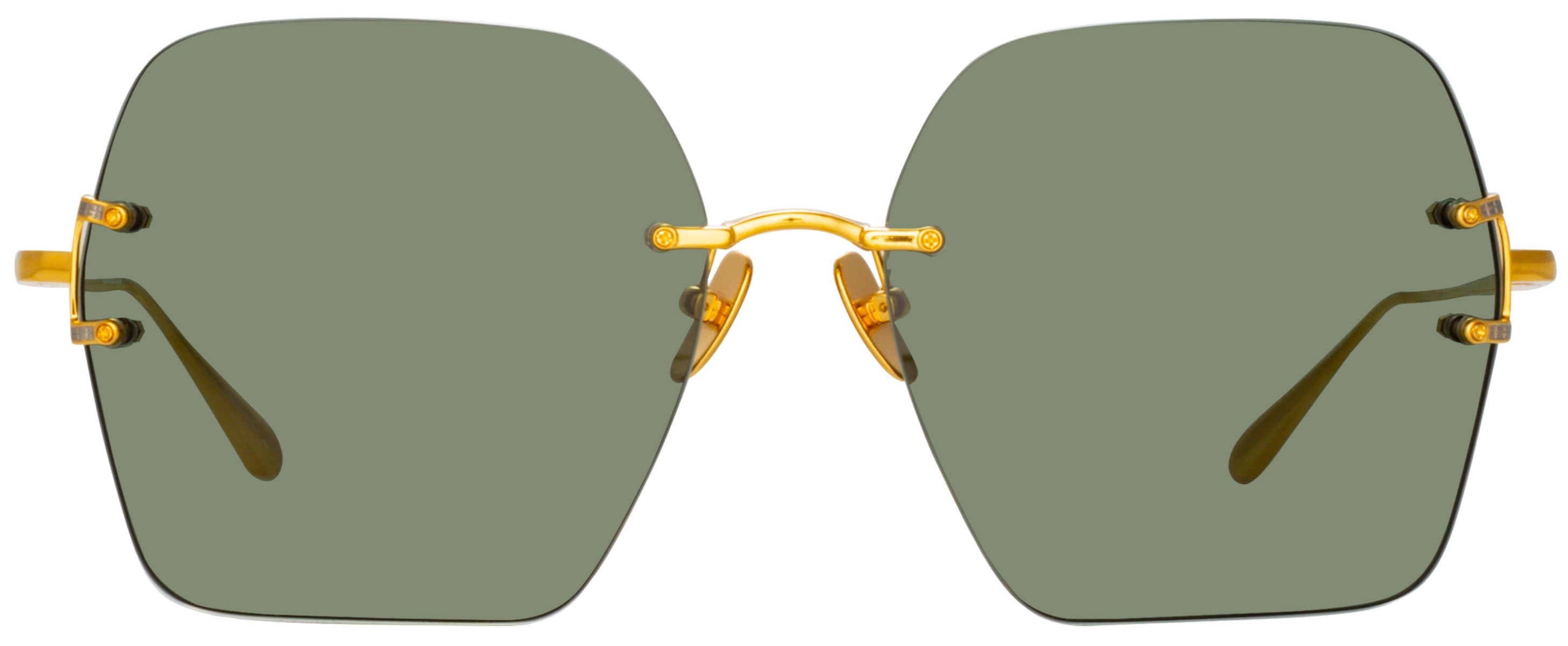 Color_LFL1395C2SUN - Carina Oversized Sunglasses in Yellow Gold / Green