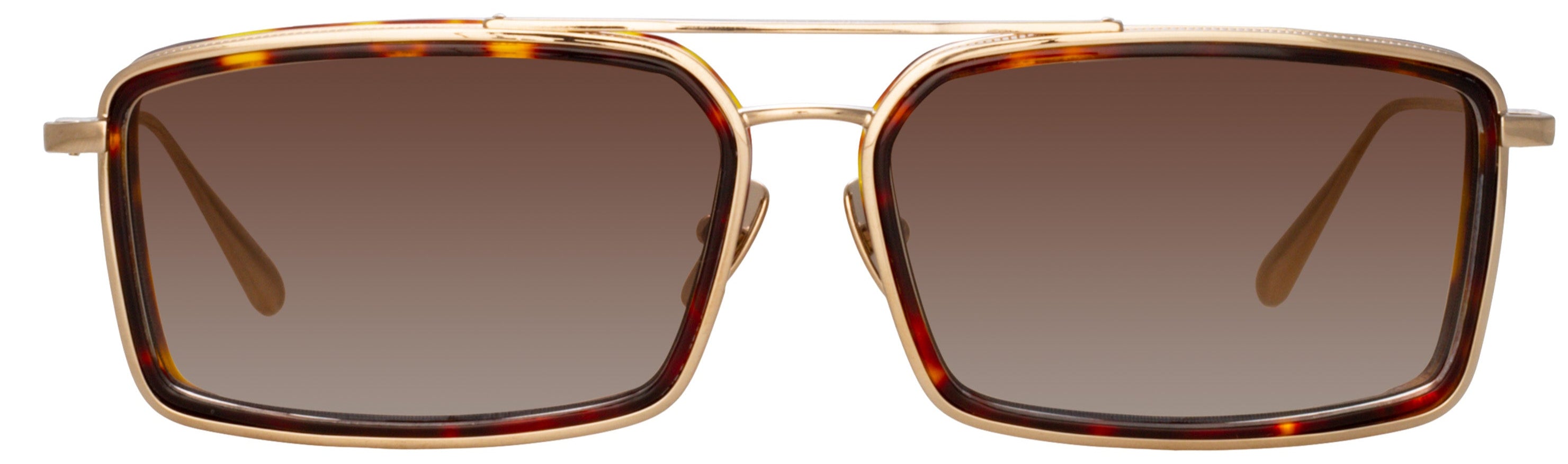 Color_LFL1392C2SUN - Cassia Rectangular Sunglasses in Light Gold and Mocha