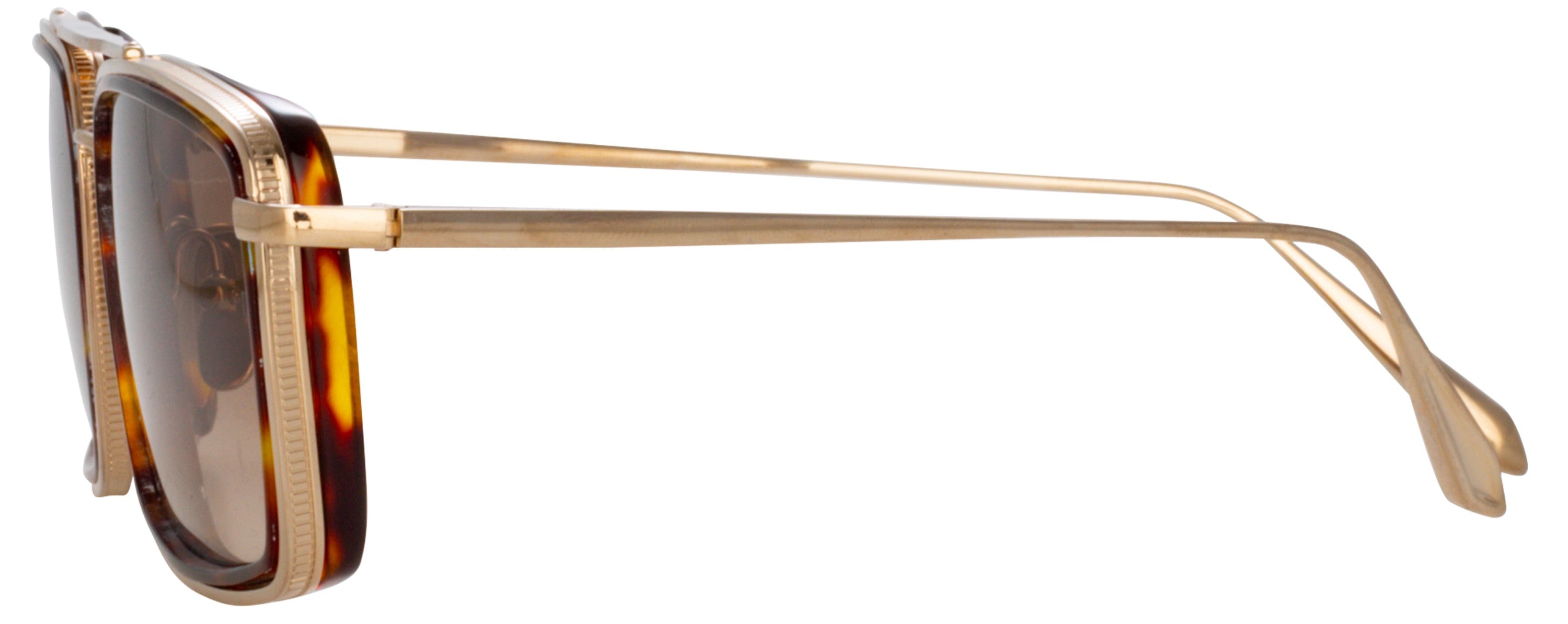 Color_LFL1392C2SUN - Cassia Rectangular Sunglasses in Light Gold and Mocha