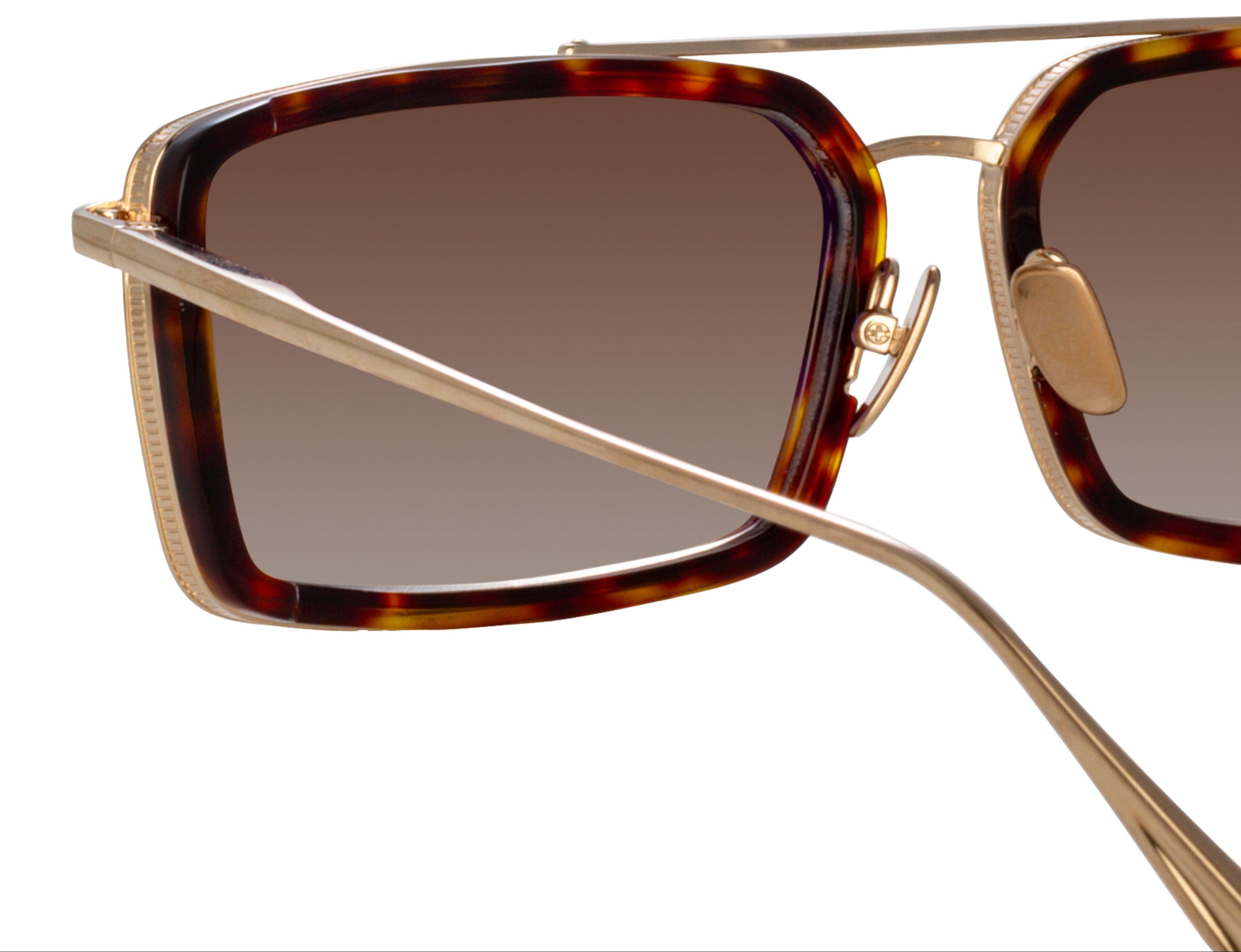 Color_LFL1392C2SUN - Cassia Rectangular Sunglasses in Light Gold and Mocha